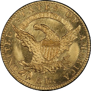 1820 Capped Head half eagle curve base 2 small letters