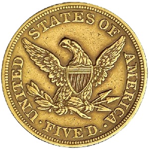 Rare 1863 Coronet $5 half eagle