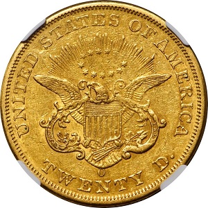 Rare New Orleans Mint gold coin 1850-O Coronet $20 double eagle