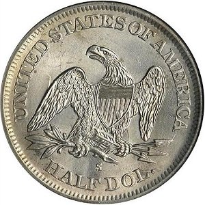 Classic rarity 1866-S Seated Liberty half dollar, No Motto pricing