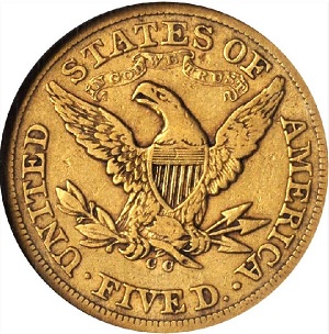 Carson City gold coin: 1873-CC Five Dollar Half Eagle