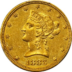 1883-O Coronet $10 eagle