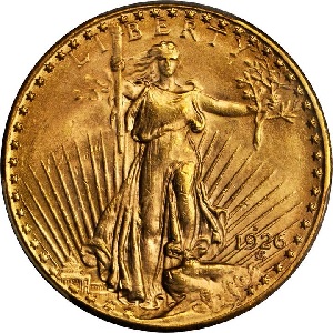 1926-D St. Gaudens $20 Double Eagle gold coin